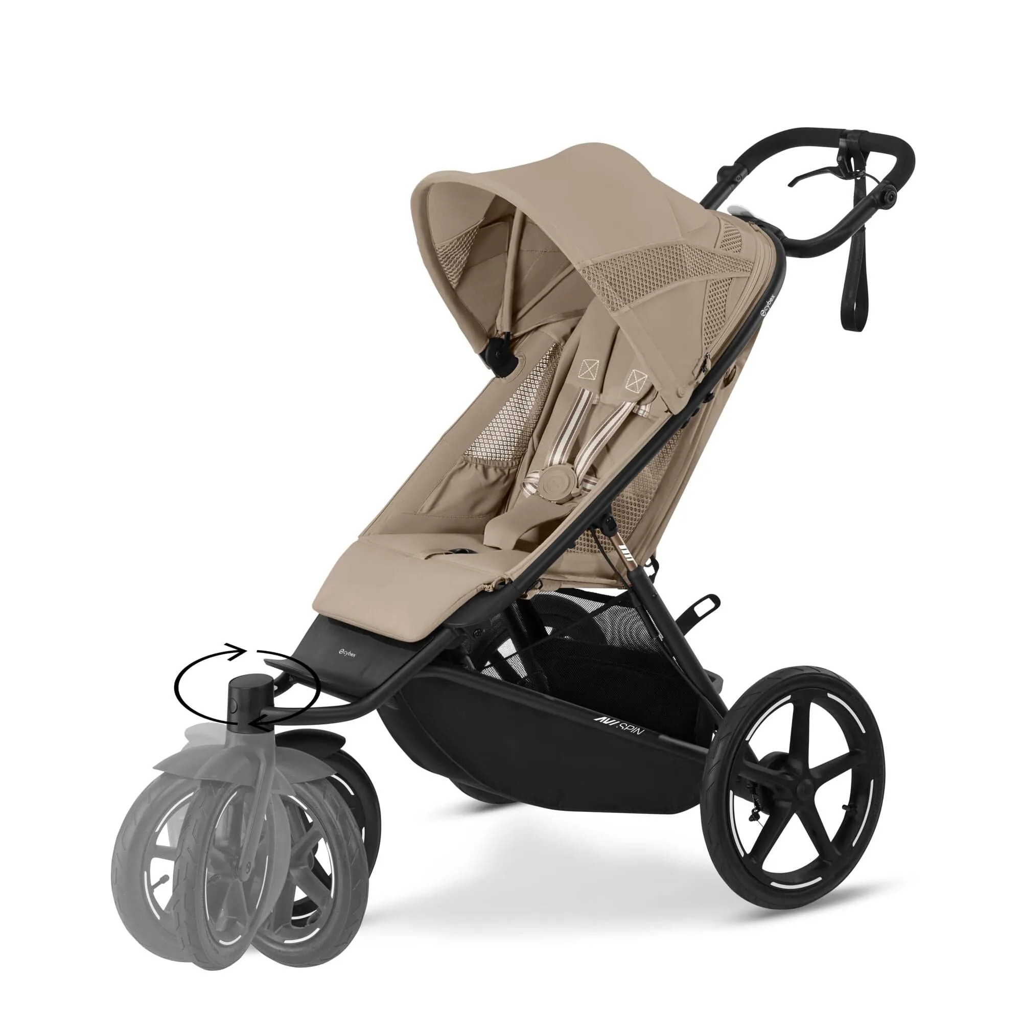 Cybex AVI Spin 3 Wheel Pram - Almond Beige