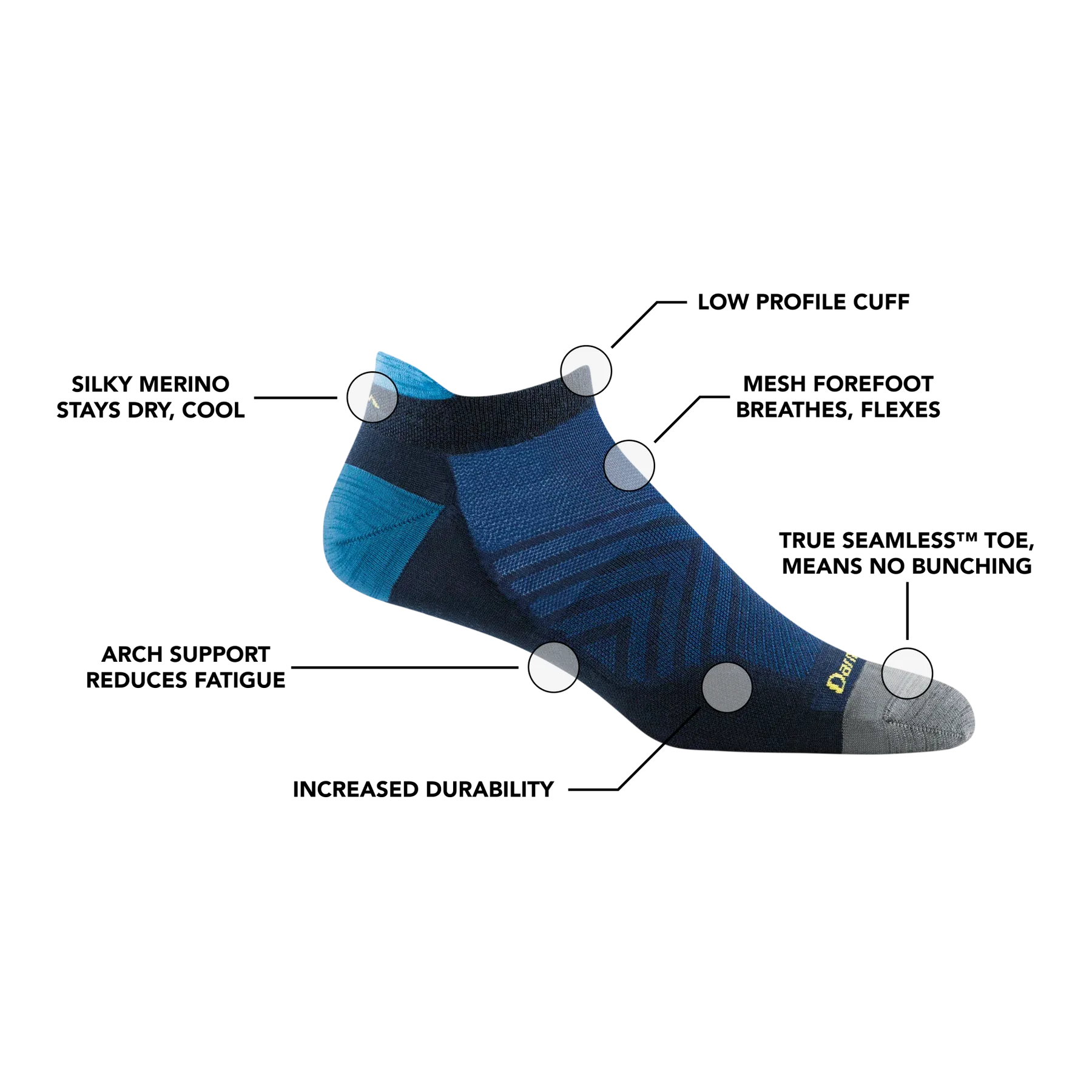 Darn Tough Mens Run No Show Tab Ultra-Lightweight Running Sock