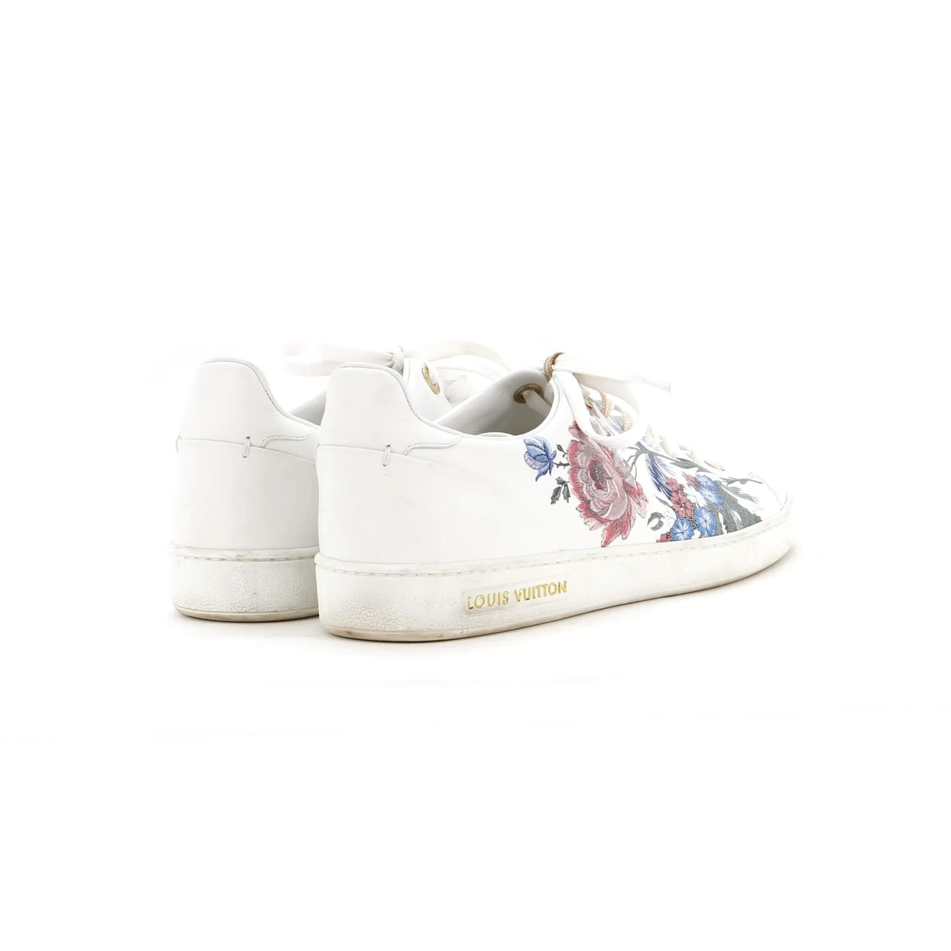 Designer Women's FrontRow Sneakers Floral Leather