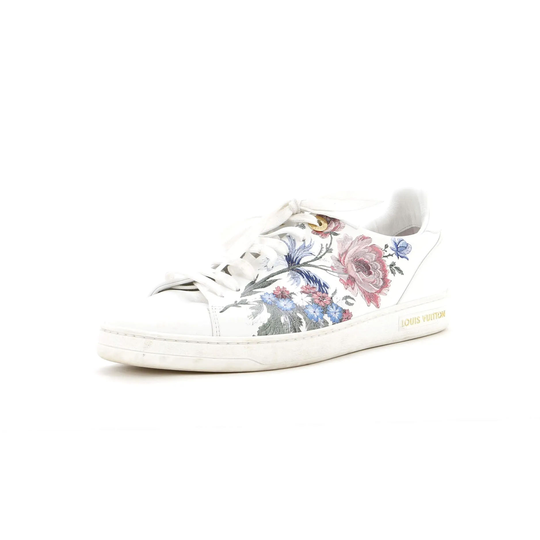 Designer Women's FrontRow Sneakers Floral Leather