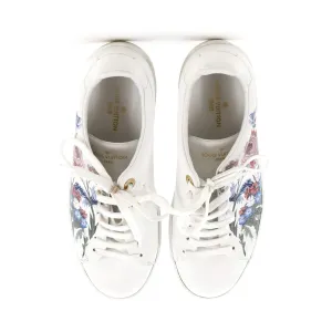Designer Women's FrontRow Sneakers Floral Leather