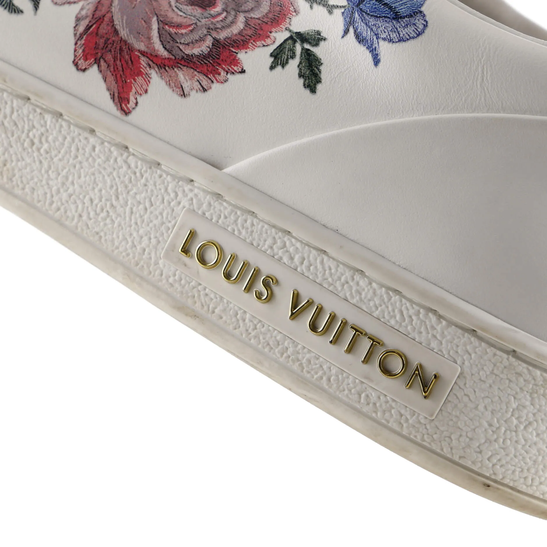 Designer Women's FrontRow Sneakers Floral Leather
