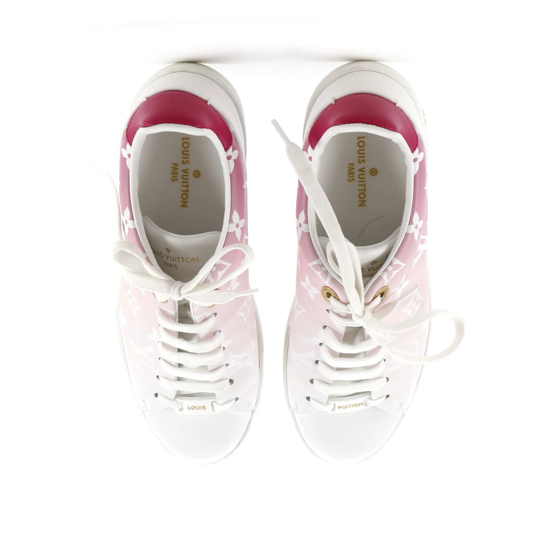 Designer Women's FrontRow Sneakers Gradient Monogram Printed Leather