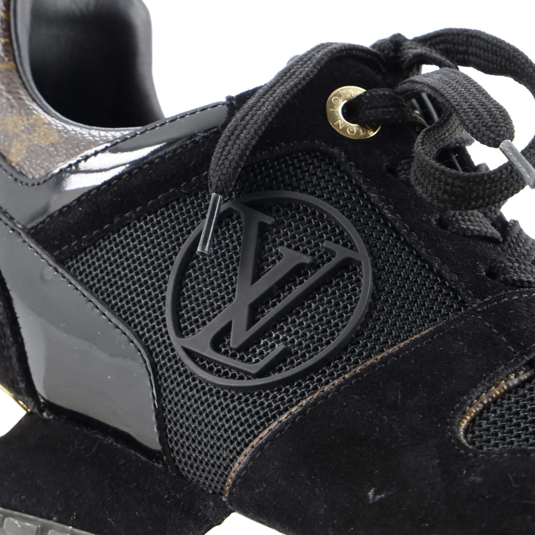 Designer Women's Run Away Sneakers Mesh with Monogram Canvas and Suede