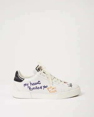 Dolce Gabbana White Logo Sneakers - 38