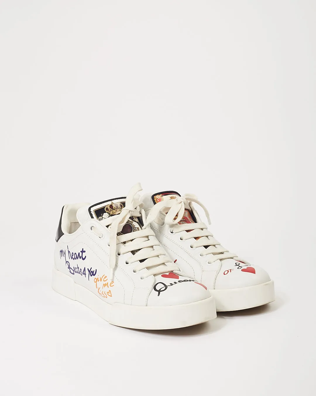 Dolce Gabbana White Logo Sneakers - 38