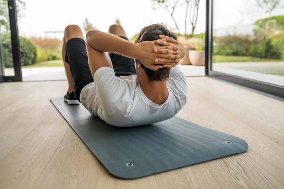 Durable Fitness Mat Tone Mat 500 - 170 cm x 62 cm x 8 mm - Grey