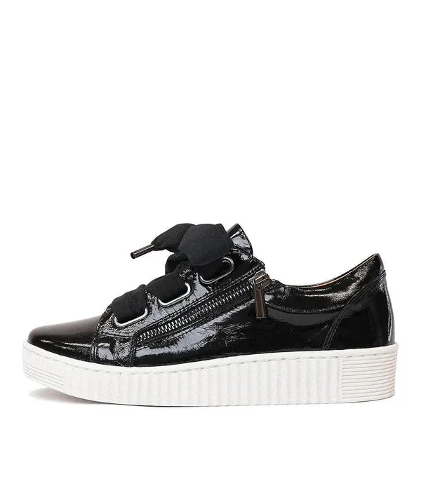 EOS - Jovi Black Crinkle Leather Sneakers