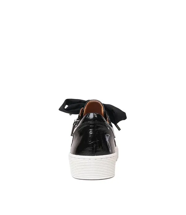 EOS - Jovi Black Crinkle Leather Sneakers