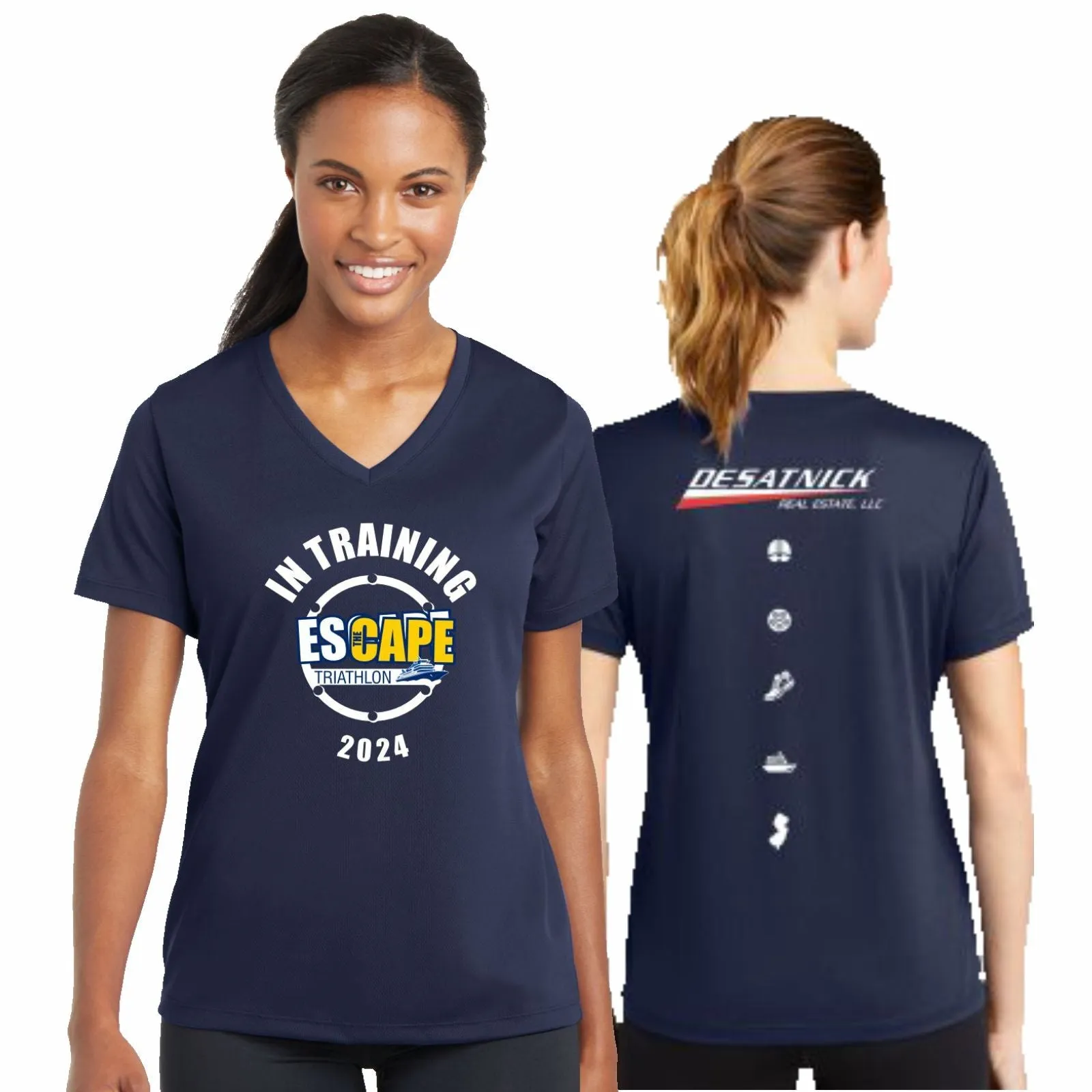 ETC Women's Tech V-Neck Tee -Navy- 2024 In Training