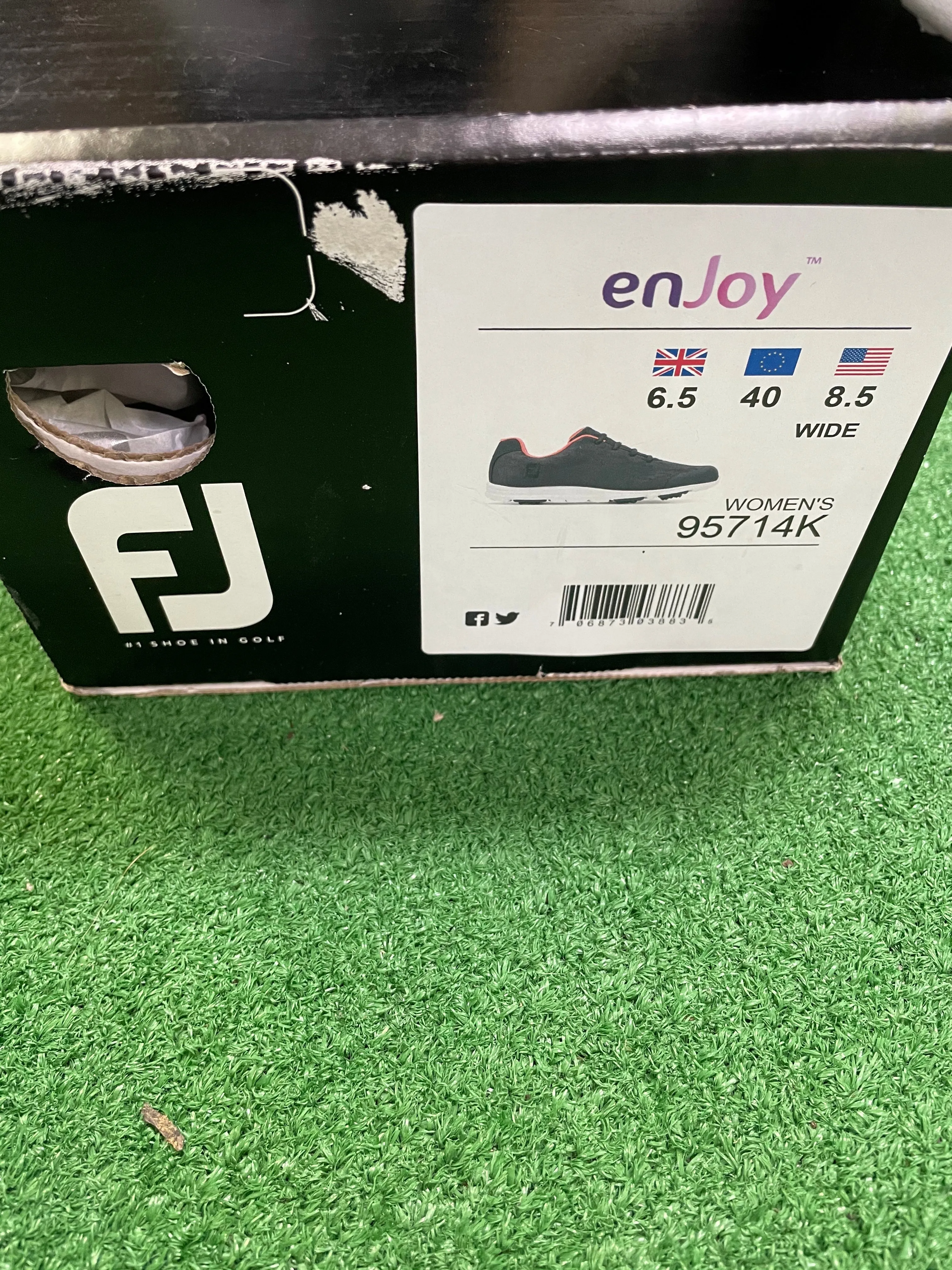 EX Shop Display Footjoy Ladies enJoy Golf Shoes 95714K / Navy Papaya / Size UK6.5