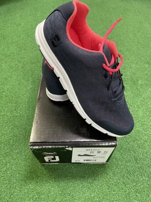 EX Shop Display Footjoy Ladies enJoy Golf Shoes 95714K / Navy Papaya / Size UK6.5
