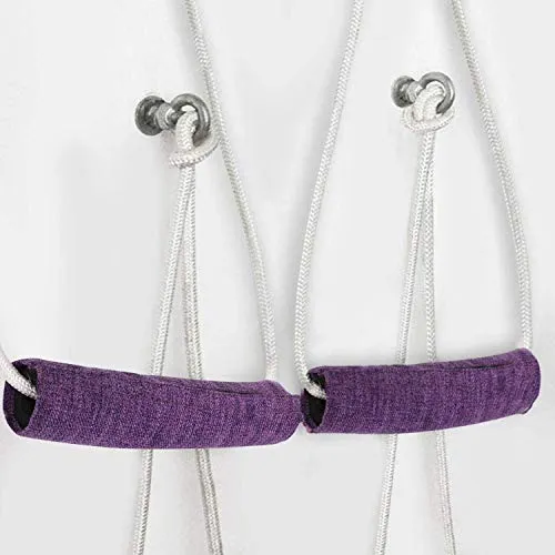 Fitsy Iyengar Yoga Anti-Gravity Wall Rope Full Set Auxiliary Training Sport Aerial Suspension Yoga Rope Cotton (Purple)