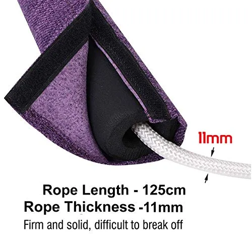 Fitsy Iyengar Yoga Anti-Gravity Wall Rope Full Set Auxiliary Training Sport Aerial Suspension Yoga Rope Cotton (Purple)