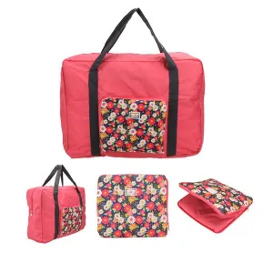 Floral Print Waterproof Expandable Folding Travel Duffle Bag - Assorted Colors