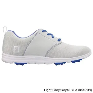 Footjoy Ladies enJoy Spikeless Shoes-Previous Season Style 7.5 Light Grey/Royal Blue (#95708) W
