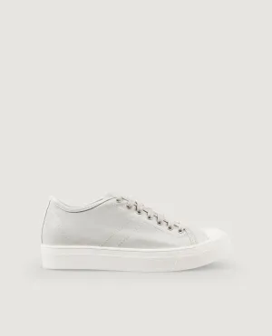 Foster sneakers in leer - Lichtgrijs