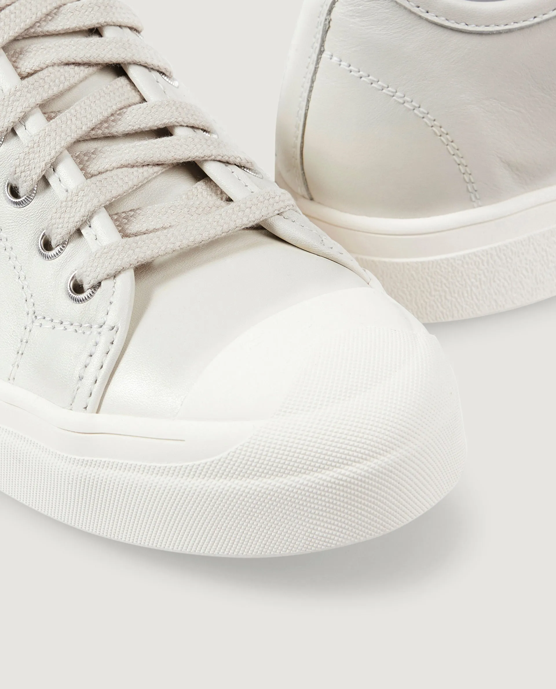 Foster sneakers in leer - Lichtgrijs