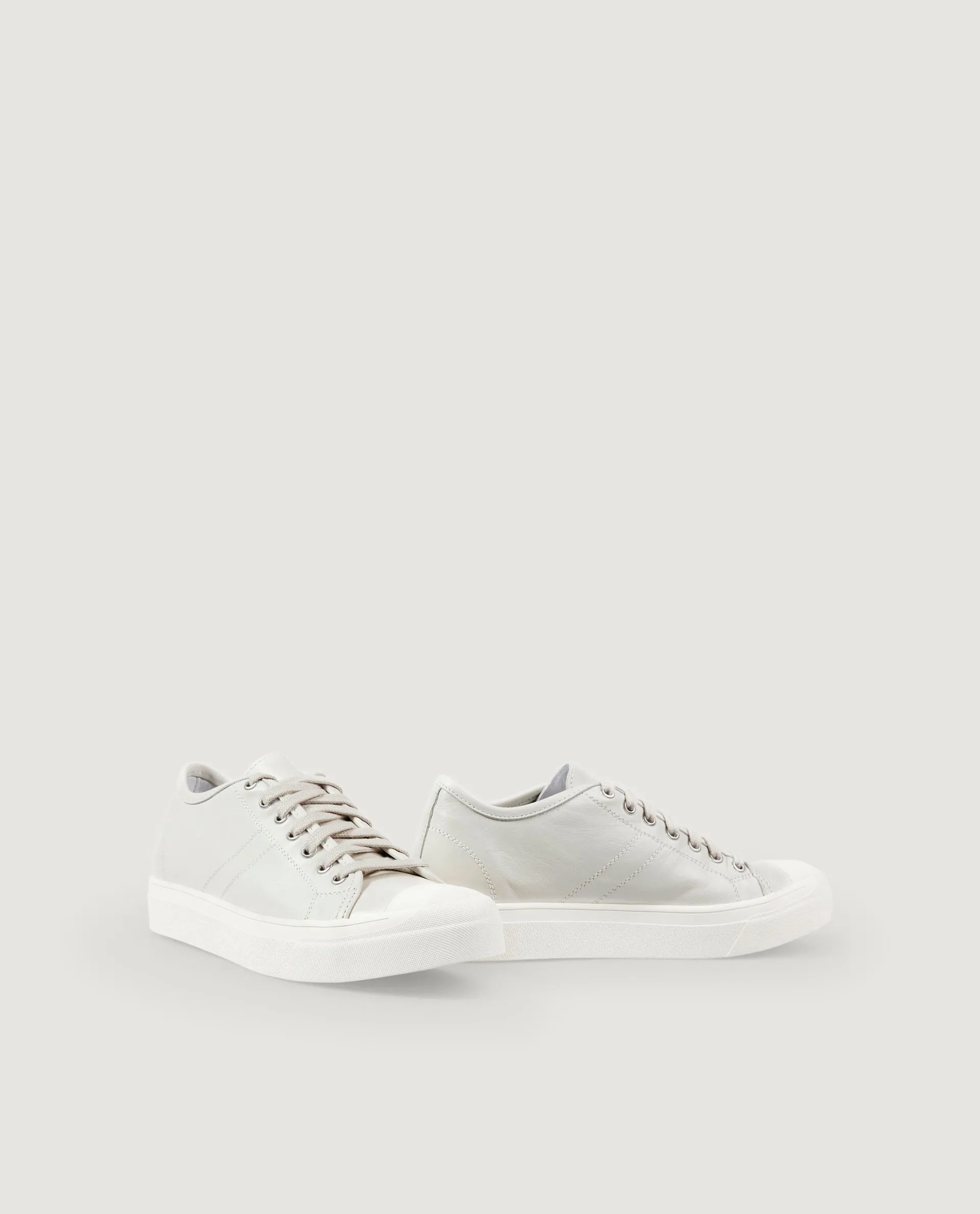 Foster sneakers in leer - Lichtgrijs