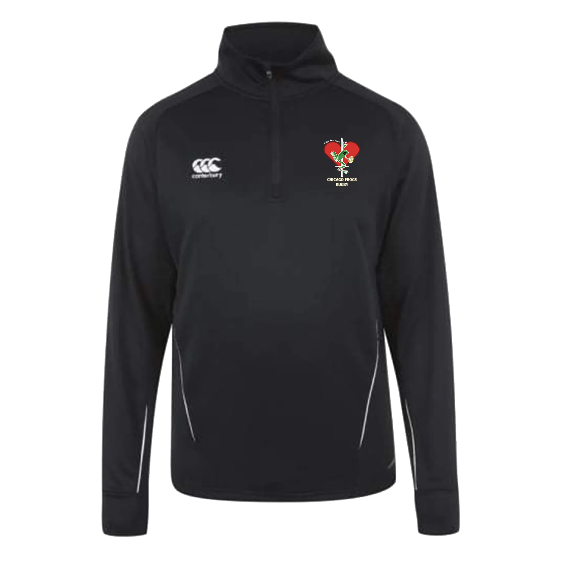 Frogs Canterbury Team 1/4 Zip Mid Layer Black Rugby Training Top