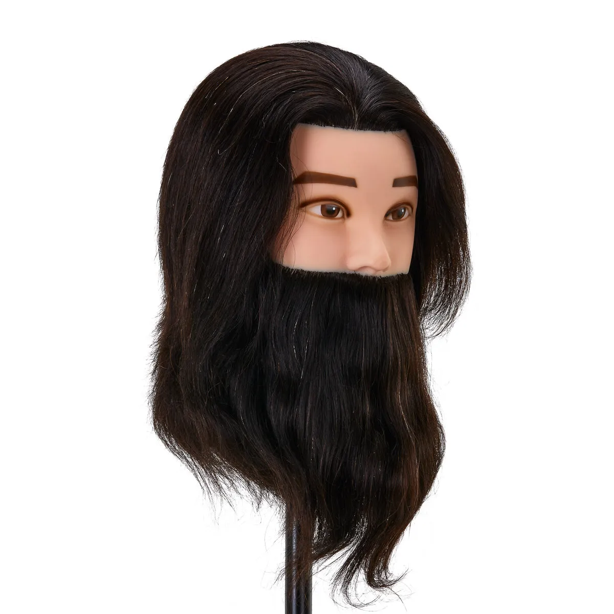 Gabbiano WZ4 Training Head With Beard, Natural Hair, Colour 1#, Length 8" 6"