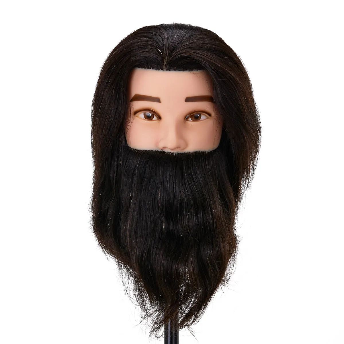 Gabbiano WZ4 Training Head With Beard, Natural Hair, Colour 1#, Length 8" 6"
