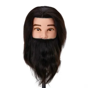 Gabbiano WZ4 Training Head With Beard, Natural Hair, Colour 1#, Length 8" 6"