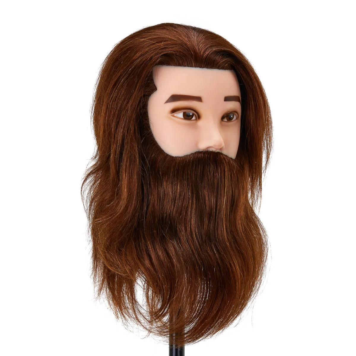 Gabbiano WZ4 Training Head With Beard, Natural Hair, Colour 4#, Length 8" 6"