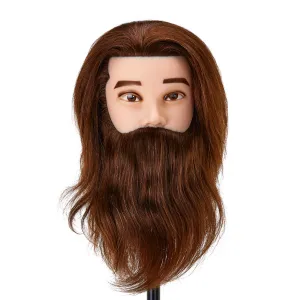 Gabbiano WZ4 Training Head With Beard, Natural Hair, Colour 4#, Length 8" 6"