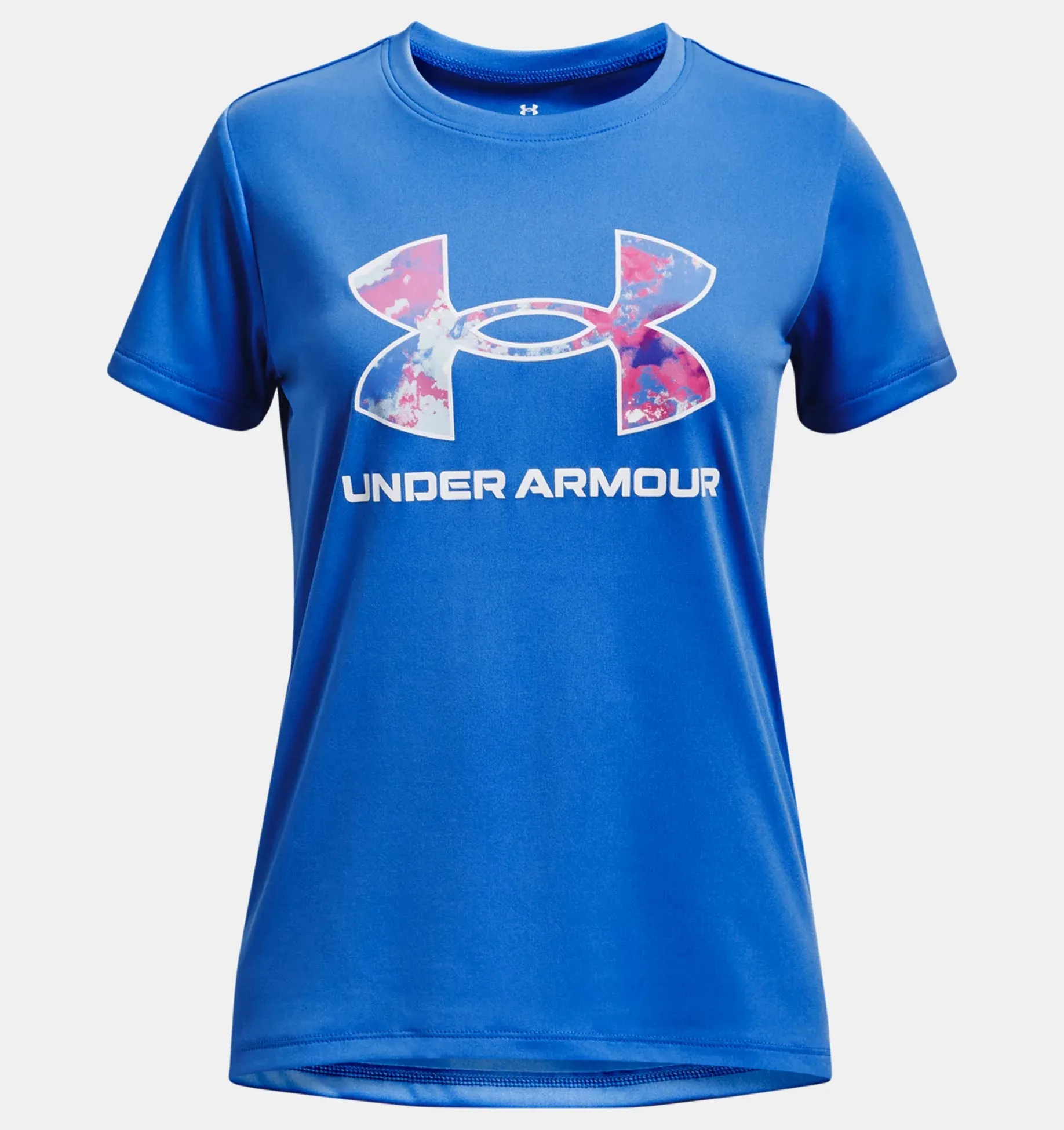 Girl's Tech Print Fill Big Logo Short Sleeve