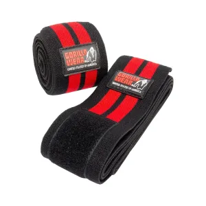 Gorilla Wear Knee Wraps Black/Red - 98 Inch