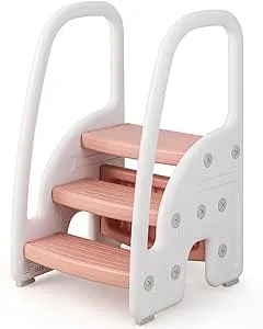 Grow-with-me Montessori Non Slip Step Stool | Learning Tower | White & Pink | 12m 