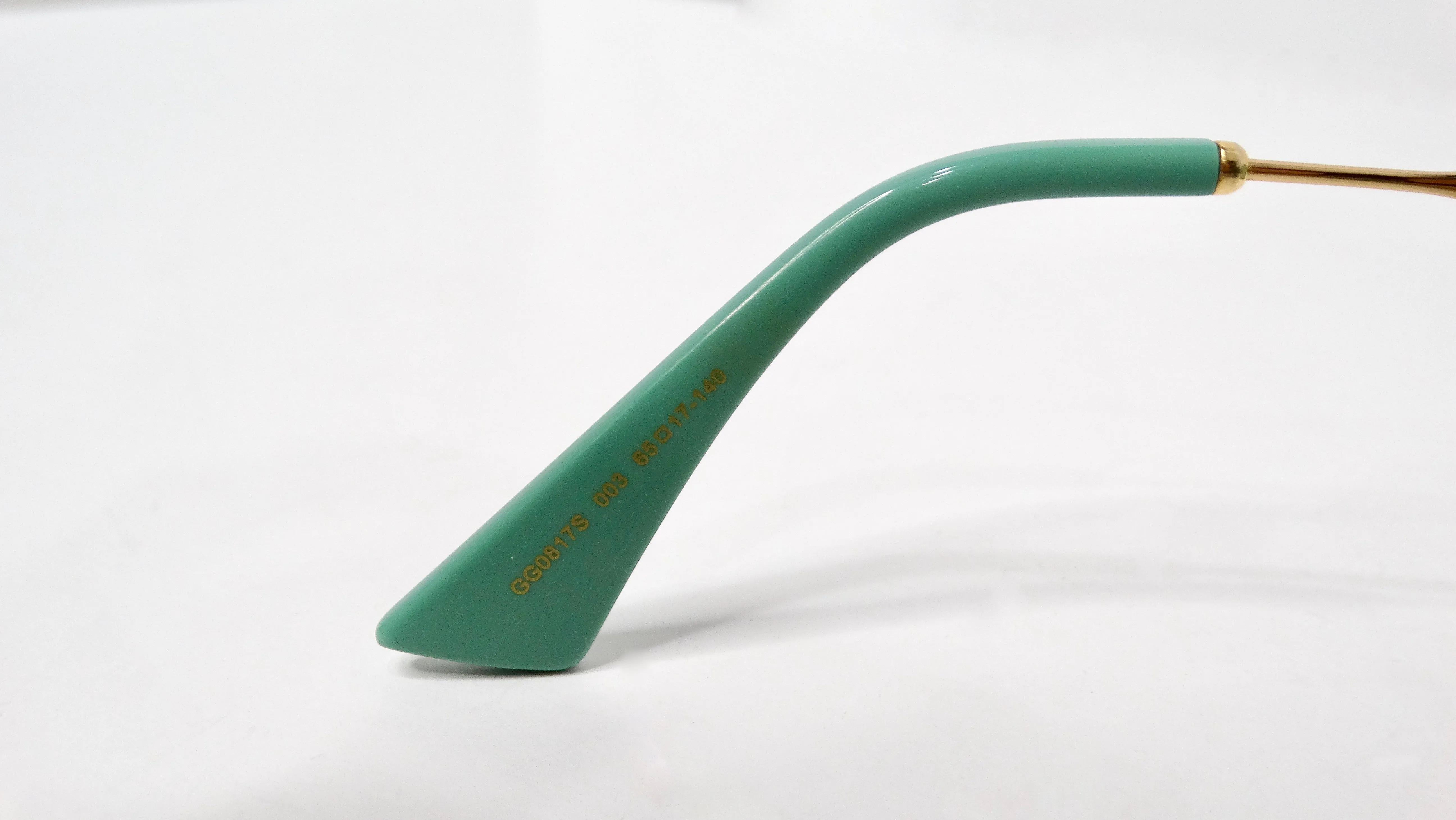 Gucci Oversized Green With Gold-Tone Metal Frame GG Logo Sunglasses
