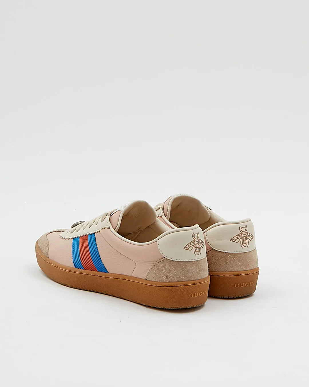 Gucci Pink Oatmeal G74 Web Low Sneakers - 37