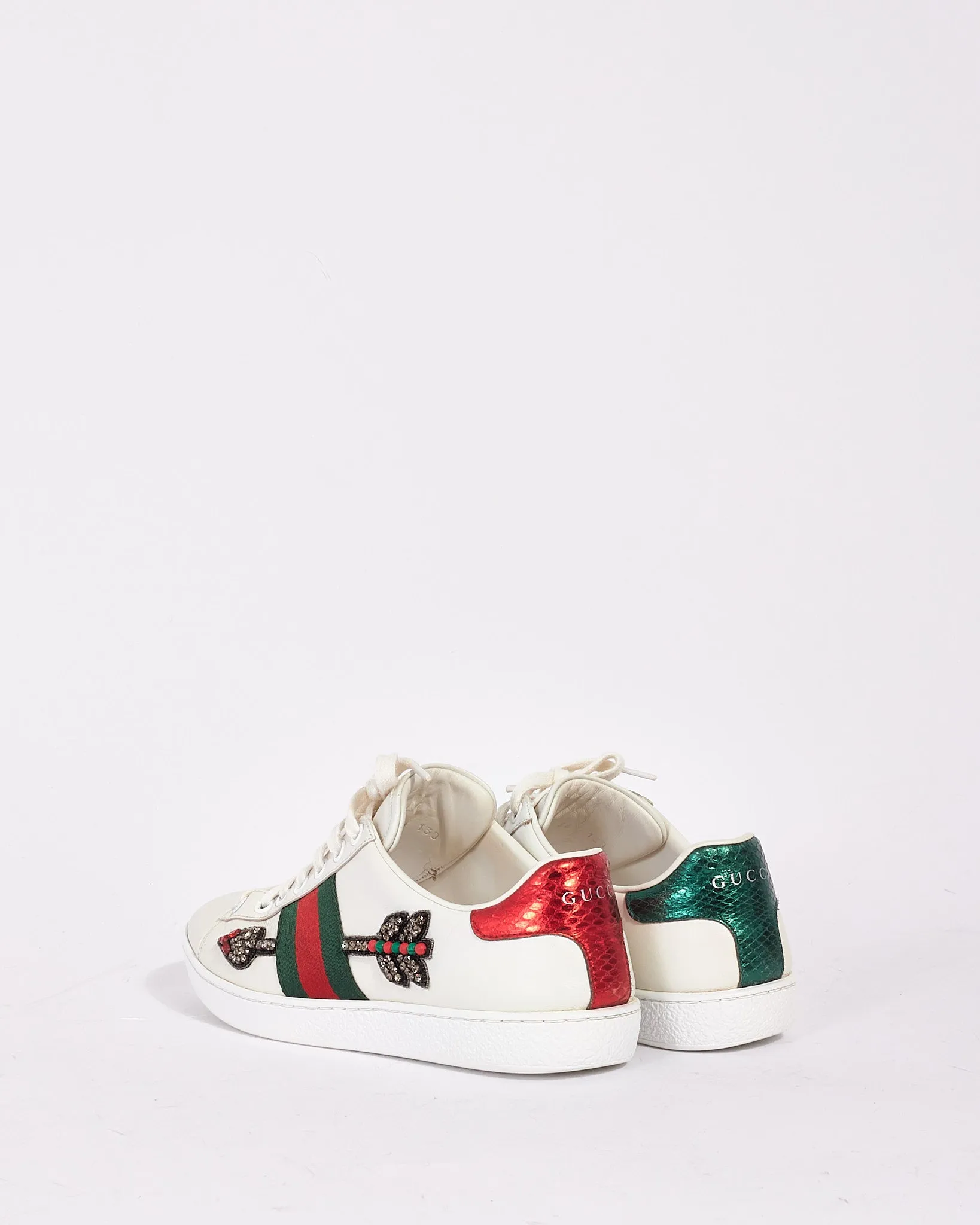 Gucci White Ace Web Arrow Sneakers - 36