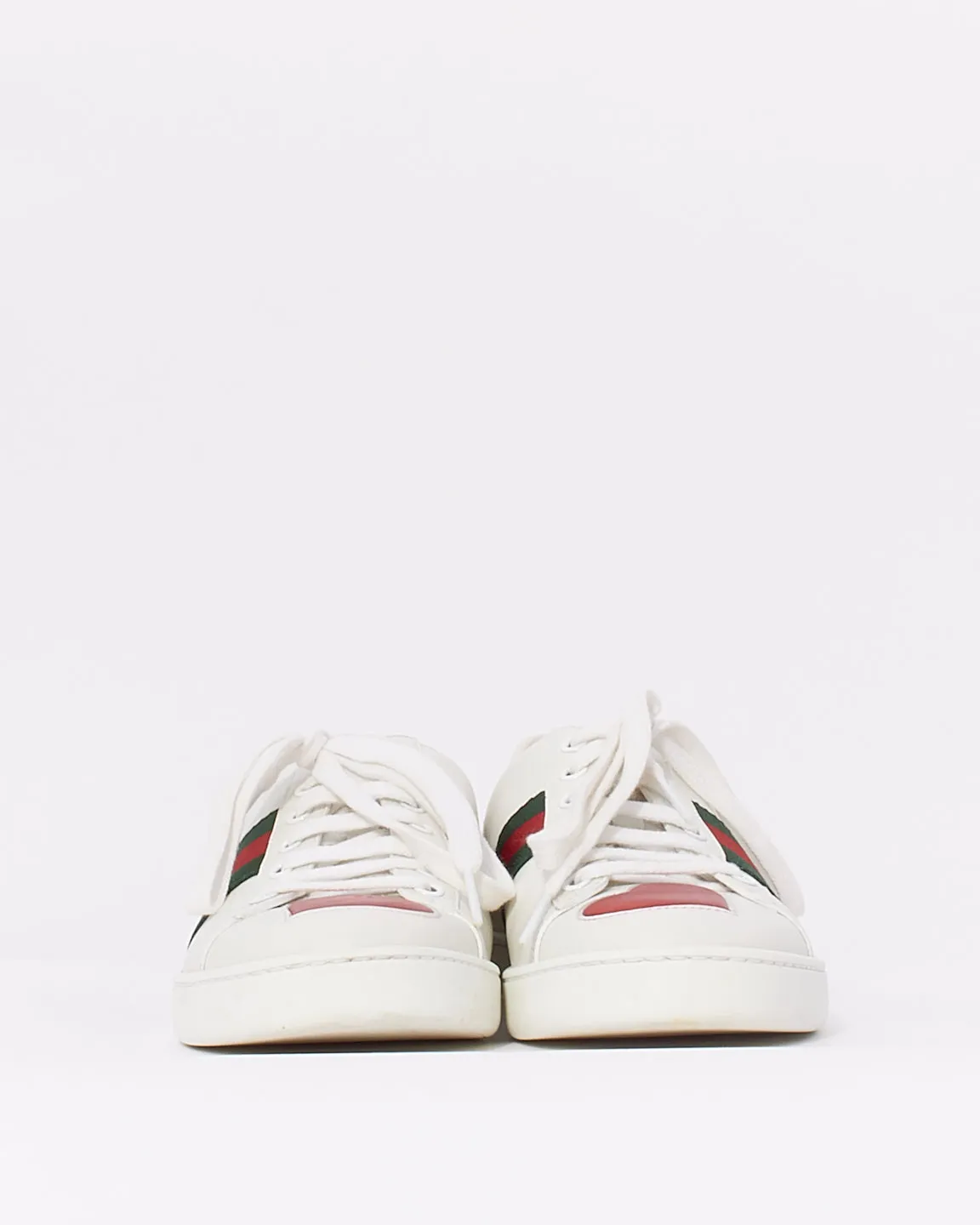 Gucci White Leather Heart Ace Low Top Sneakers - 38