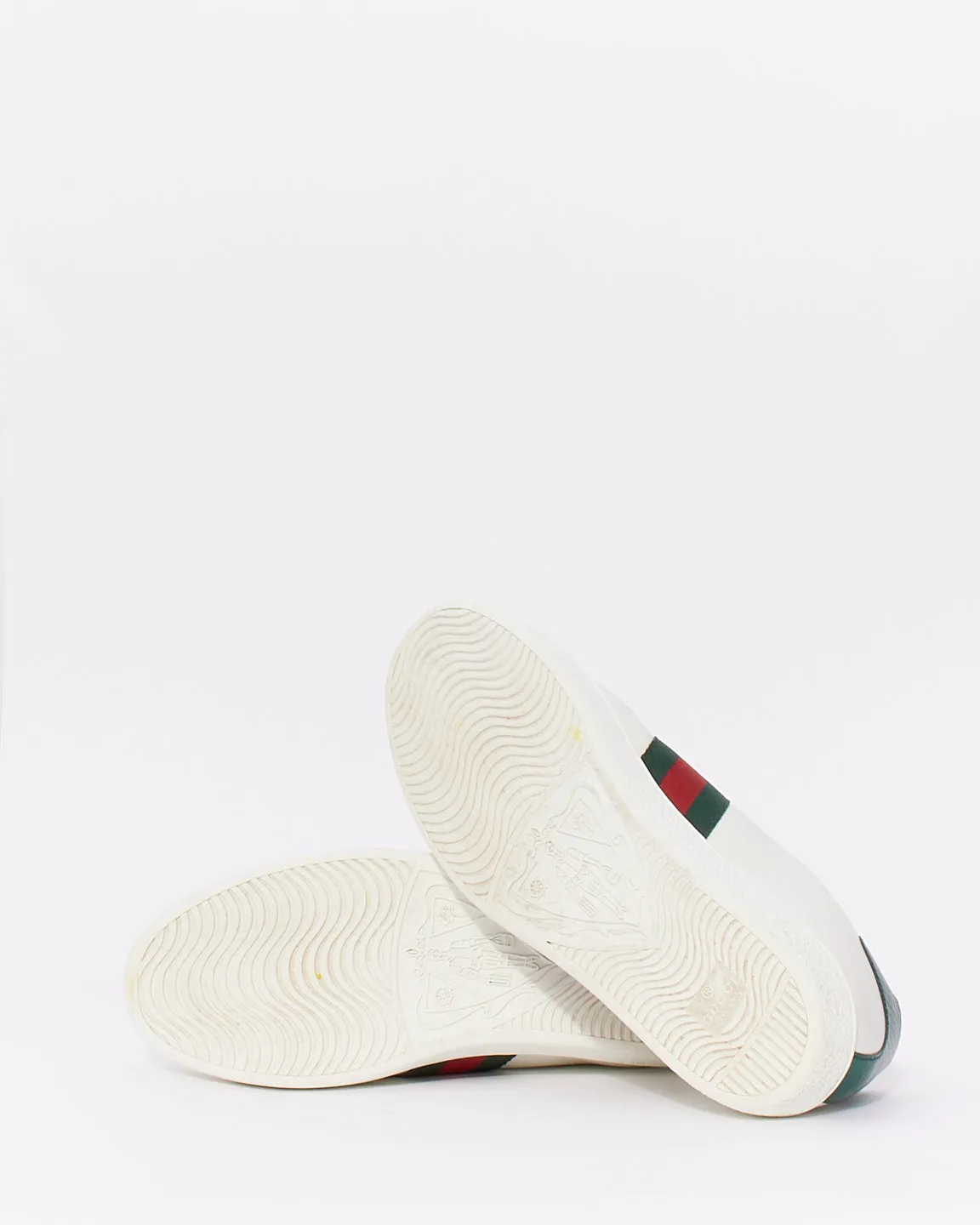 Gucci White Leather Heart Ace Low Top Sneakers - 38