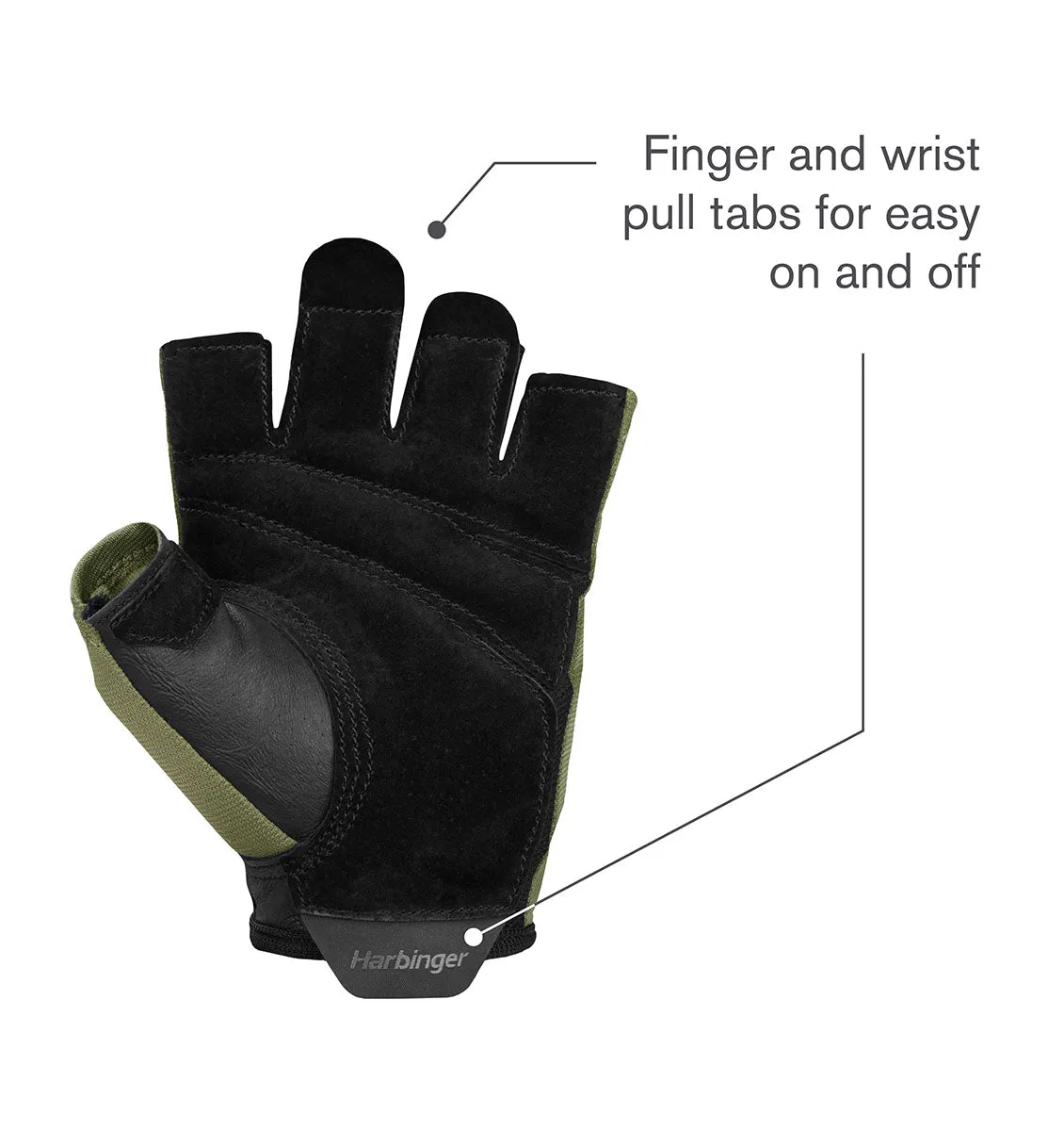 Harbinger Power Weight Lifting Gloves 2.0 - Green
