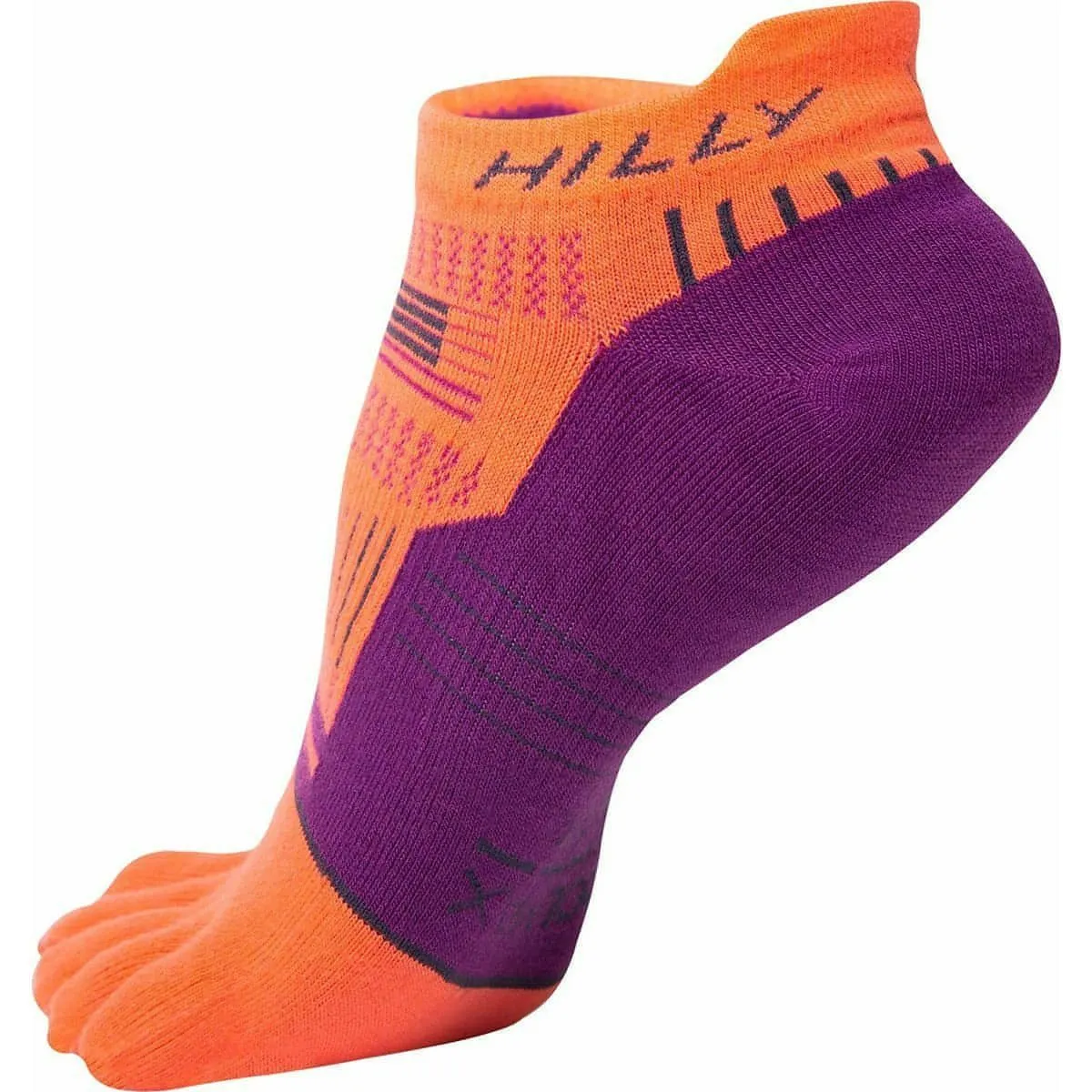 Hilly Toe Running Socklet - Orange