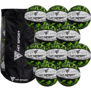 Hit Sport Basketball (10 Pack with Carry Bag) | Size 3 (Green)