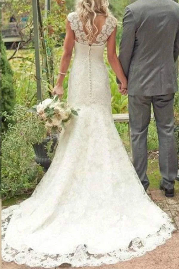 Hot Sale Trumpet/Mermaid Court Train Lace Country Wedding Dress WD138