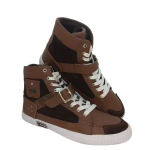 Impulse Mens Pre-owned Designer Two Toned Brown Leather/Suede Sneakers - sz. 12M