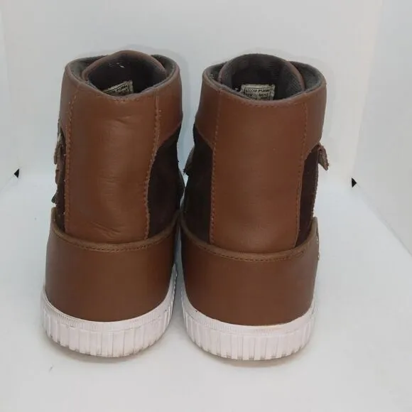 Impulse Mens Pre-owned Designer Two Toned Brown Leather/Suede Sneakers - sz. 12M