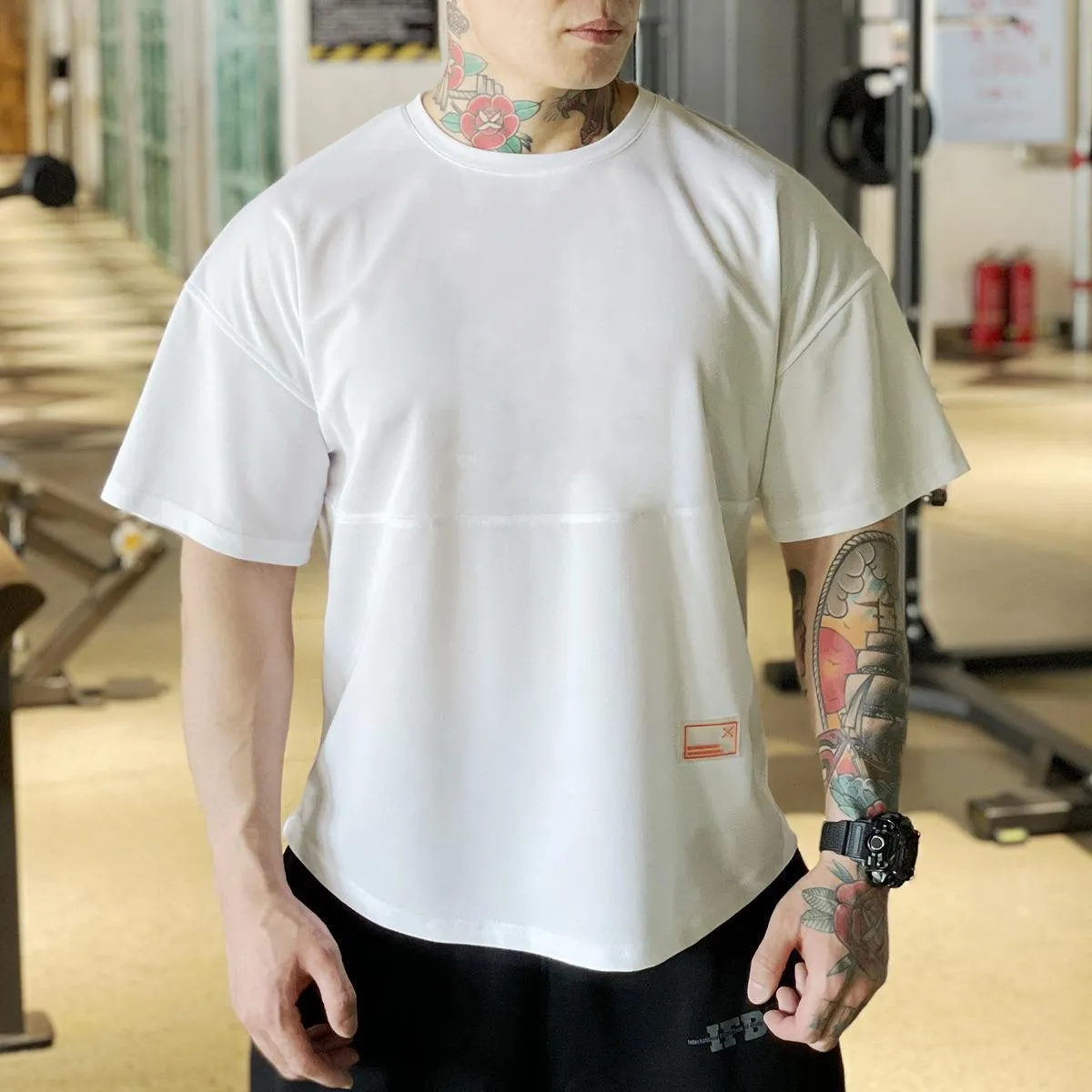 INSTOCK- Men's Sports Short Sleeve Loose Breathable Training Half