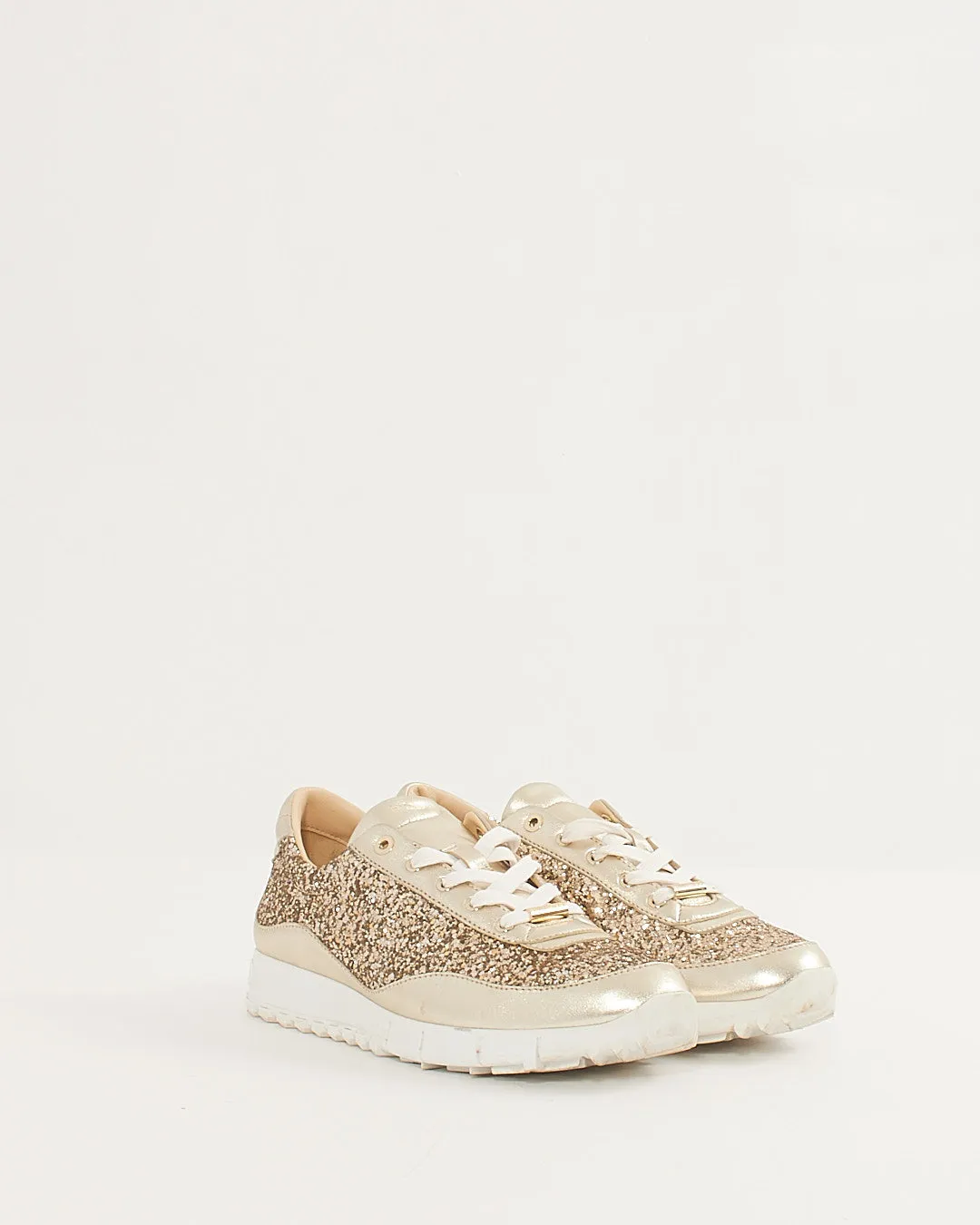 Jimmy Choo Gold Glitter Sneakers - 39.5