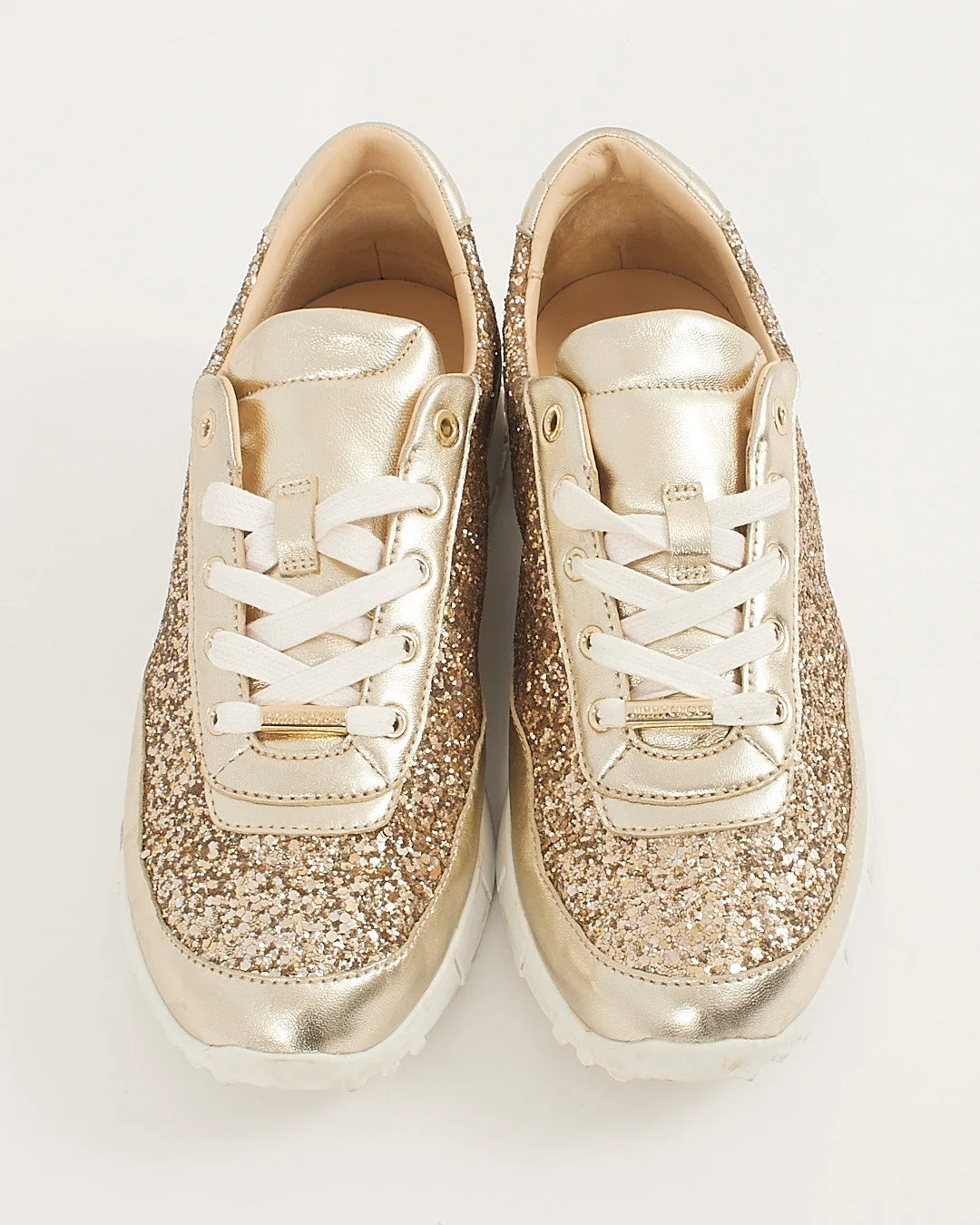 Jimmy Choo Gold Glitter Sneakers - 39.5