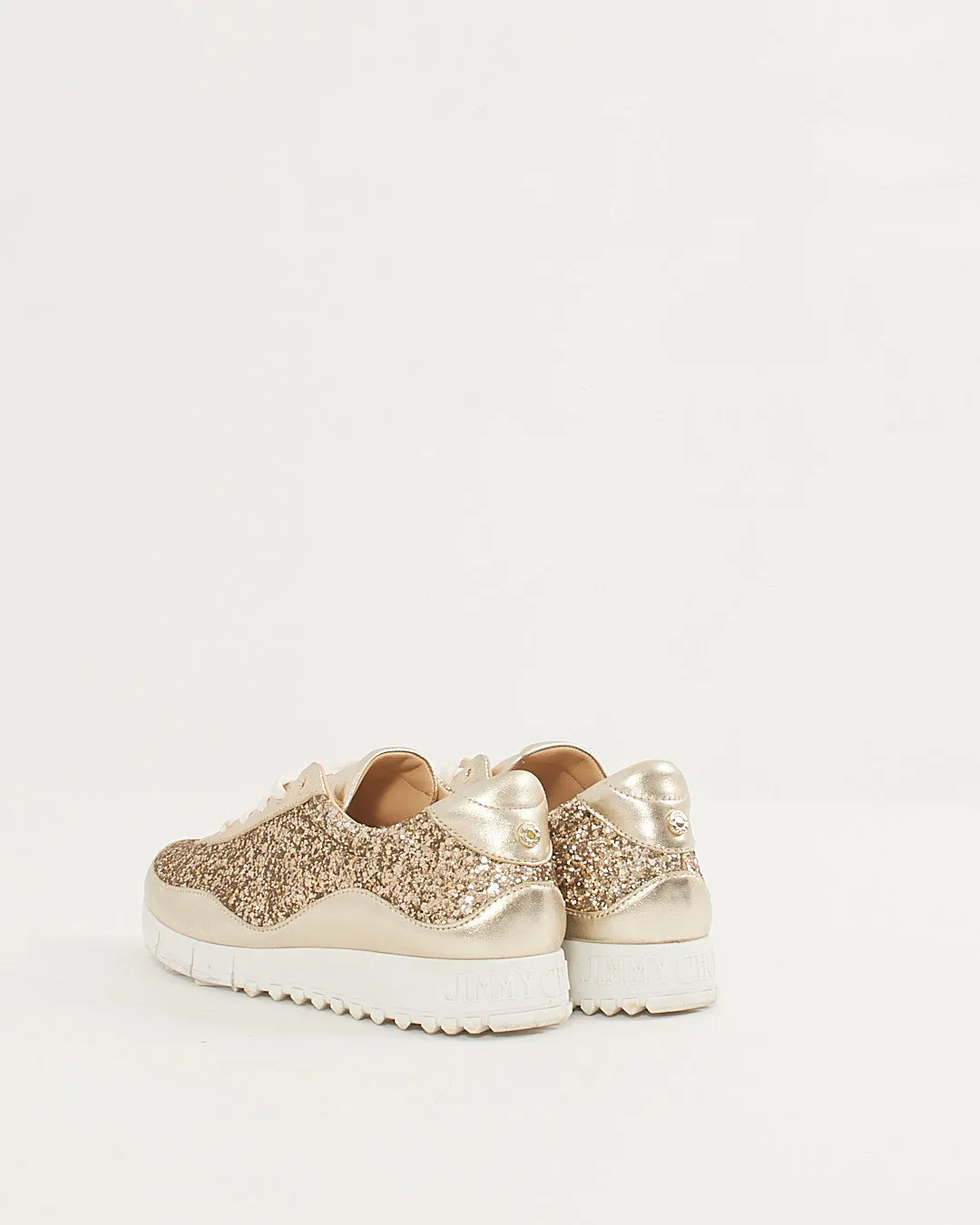 Jimmy Choo Gold Glitter Sneakers - 39.5