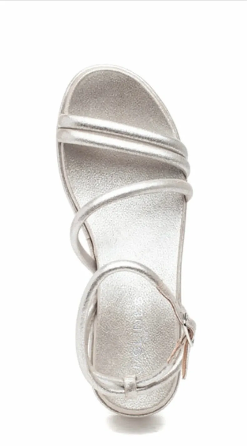 J/Slides Gold Metallic Leather Sandal
