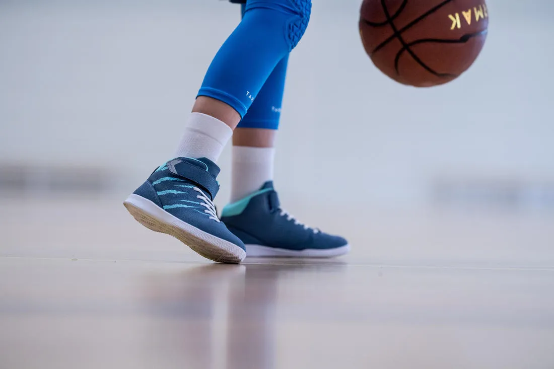 Kids' Mid-Rise Intermediate Basketball Socks Twin-Pack - White