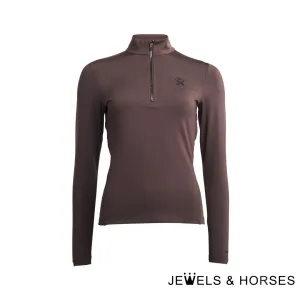 Kingsland KL Aisla Ladies 1/2 Zip Training Shirt - Brown Chocolate